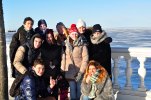 A Peterhof, au bord du golfe de Finlande pris par les glaces